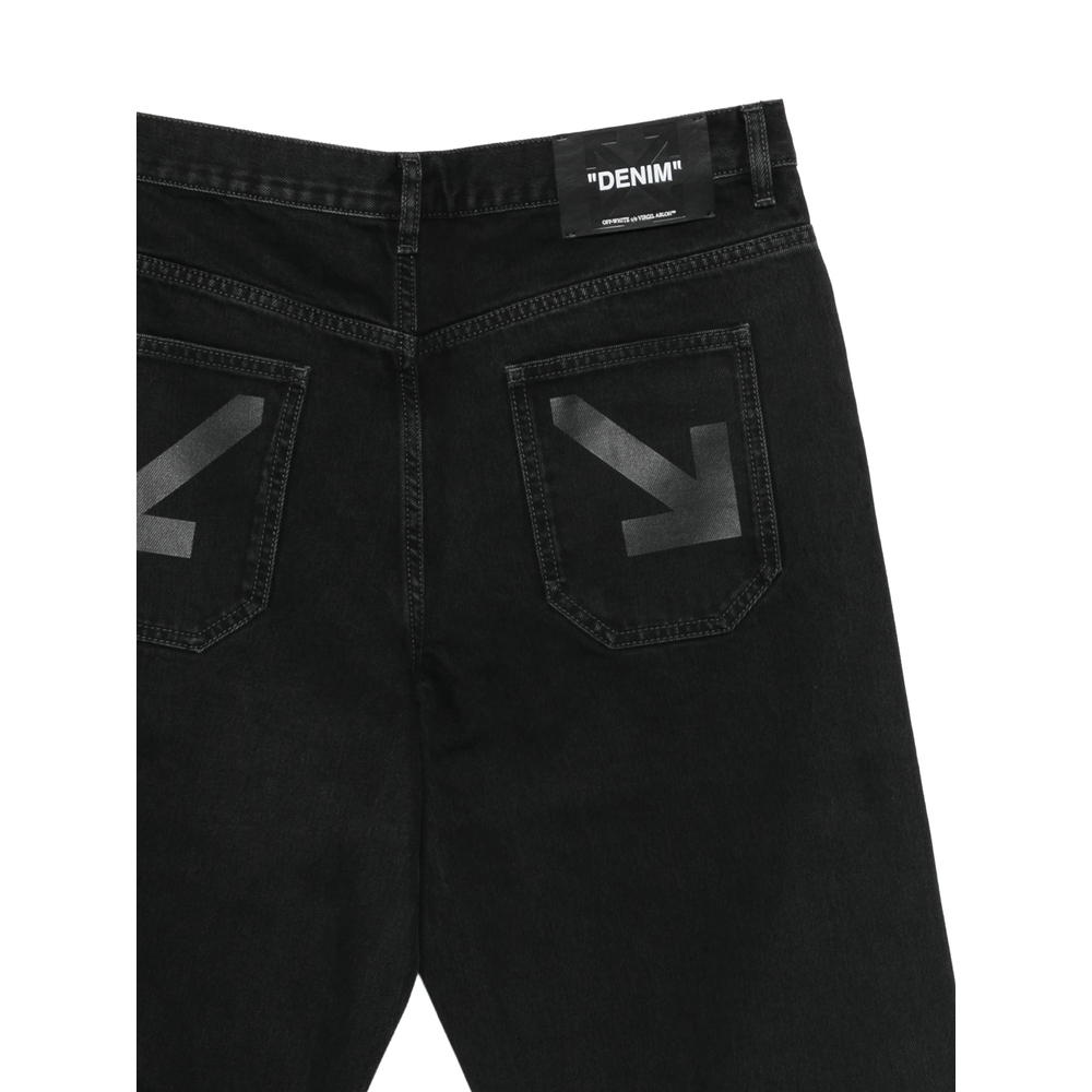 Off-White Arrows-Print Straight-Leg Jeans
