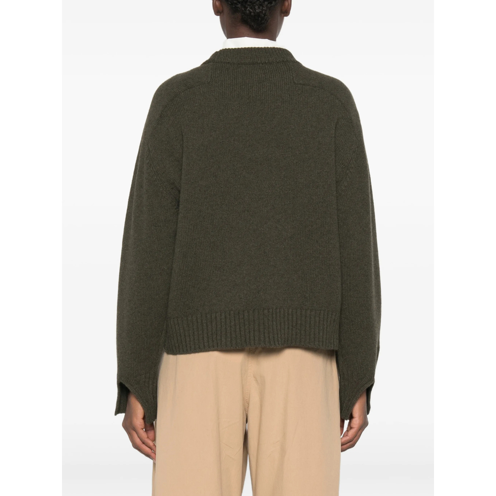 Ribbed-Trim Raglan-Sleeve Sweater