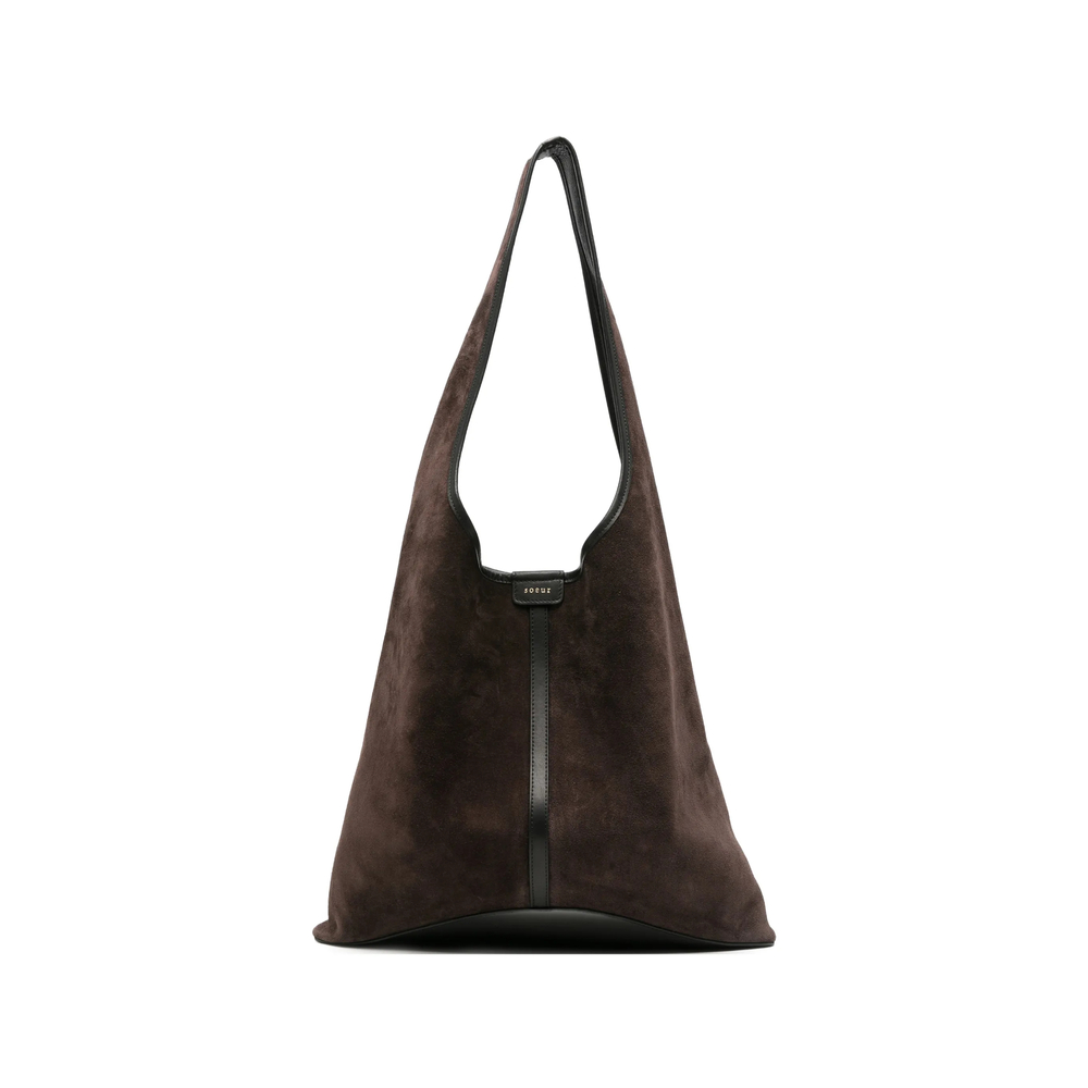 Soeur Delice Suede Leather Tote Bag In Brown