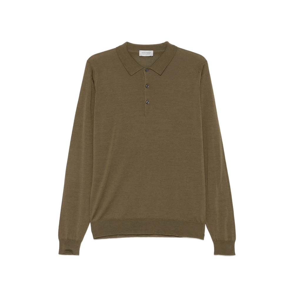 John Smedley Belper Long-sleeve Knitted Polo Shirt