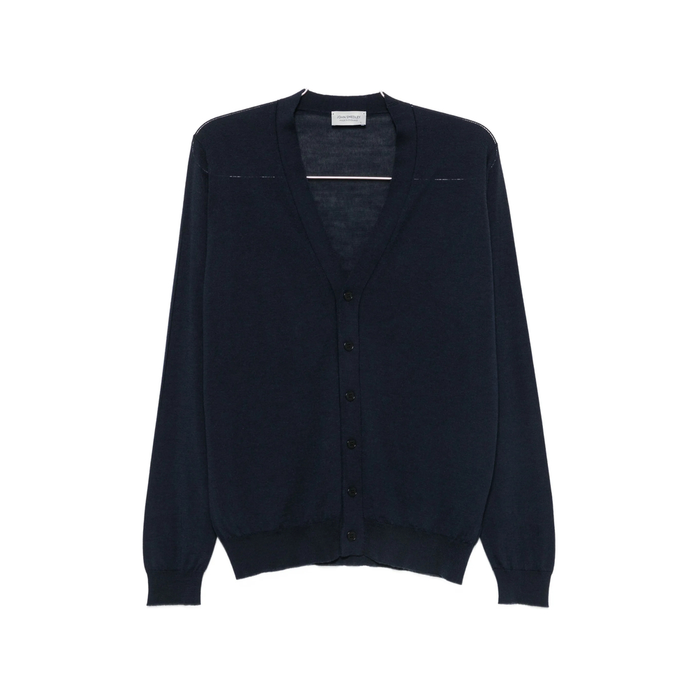 John Smedley Bradrick V-neck Cardigan In Blue