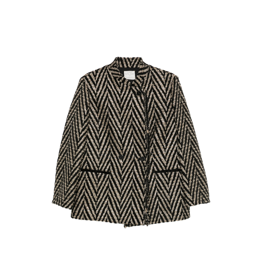 Forte Forte Chevron-knit Fringed Coat