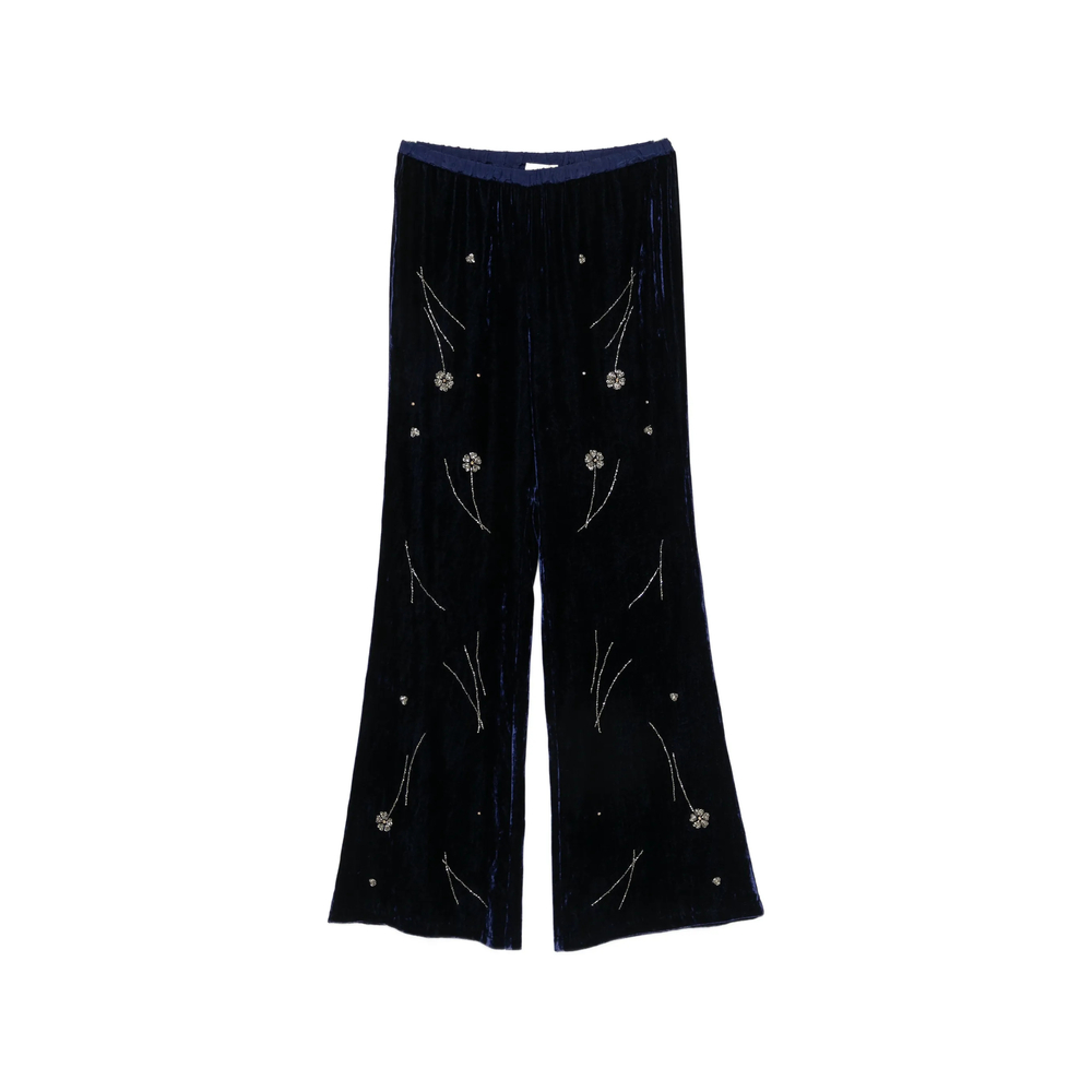 Forte Forte Fleurs D'orient Floral-embroidered Trousers