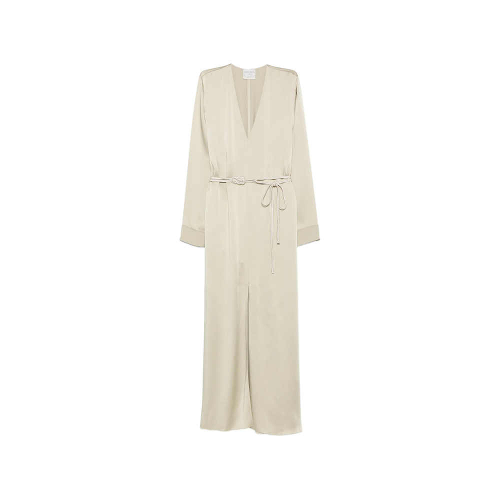 Forte Forte Belted Satin-finish Maxi Dress