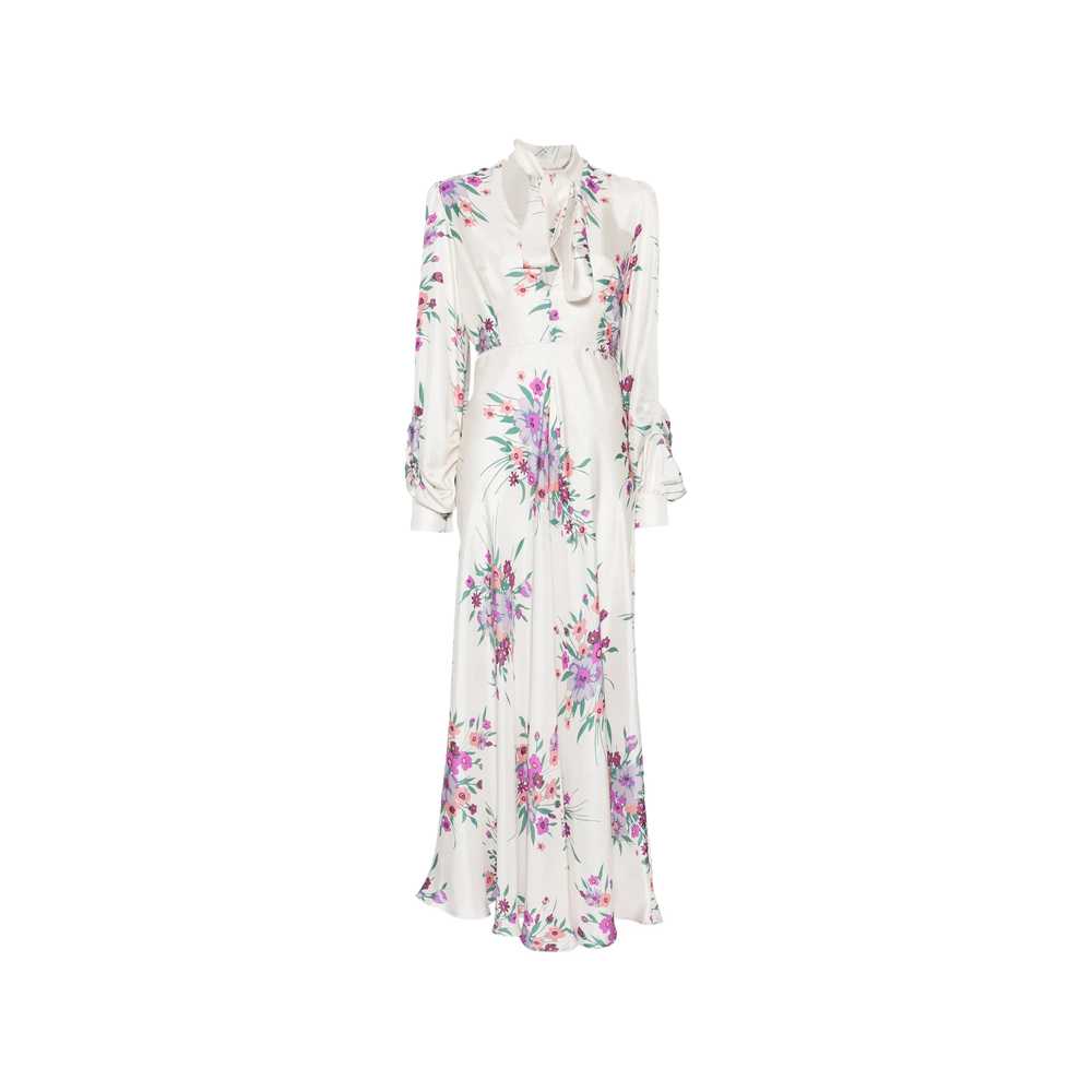 Raquel Diniz Valerie Floral-print Tie-neck Maxi Dress