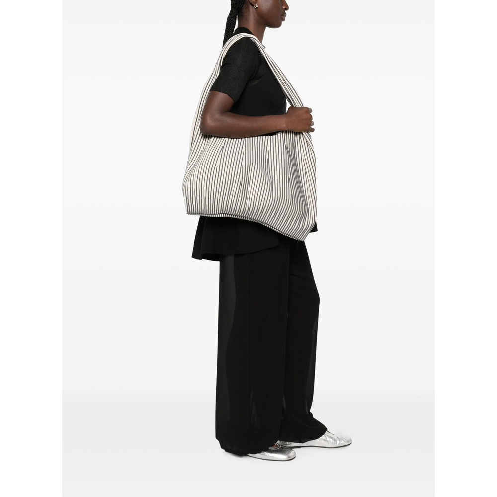 Large Dayfuku Striped Pleated Shoulder Bag