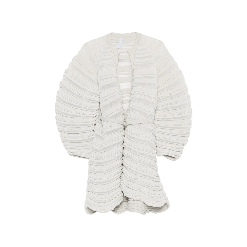 Cfcl Belted Ribbed-knit Jacket In Neutrals