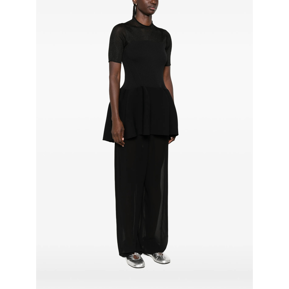Pottery Lucent Ribbed Peplum Top