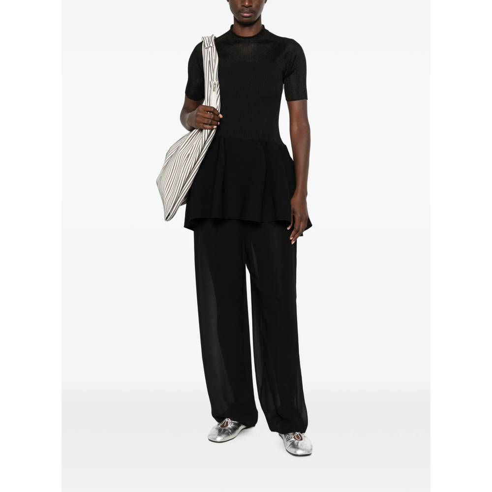 Pottery Lucent Ribbed Peplum Top