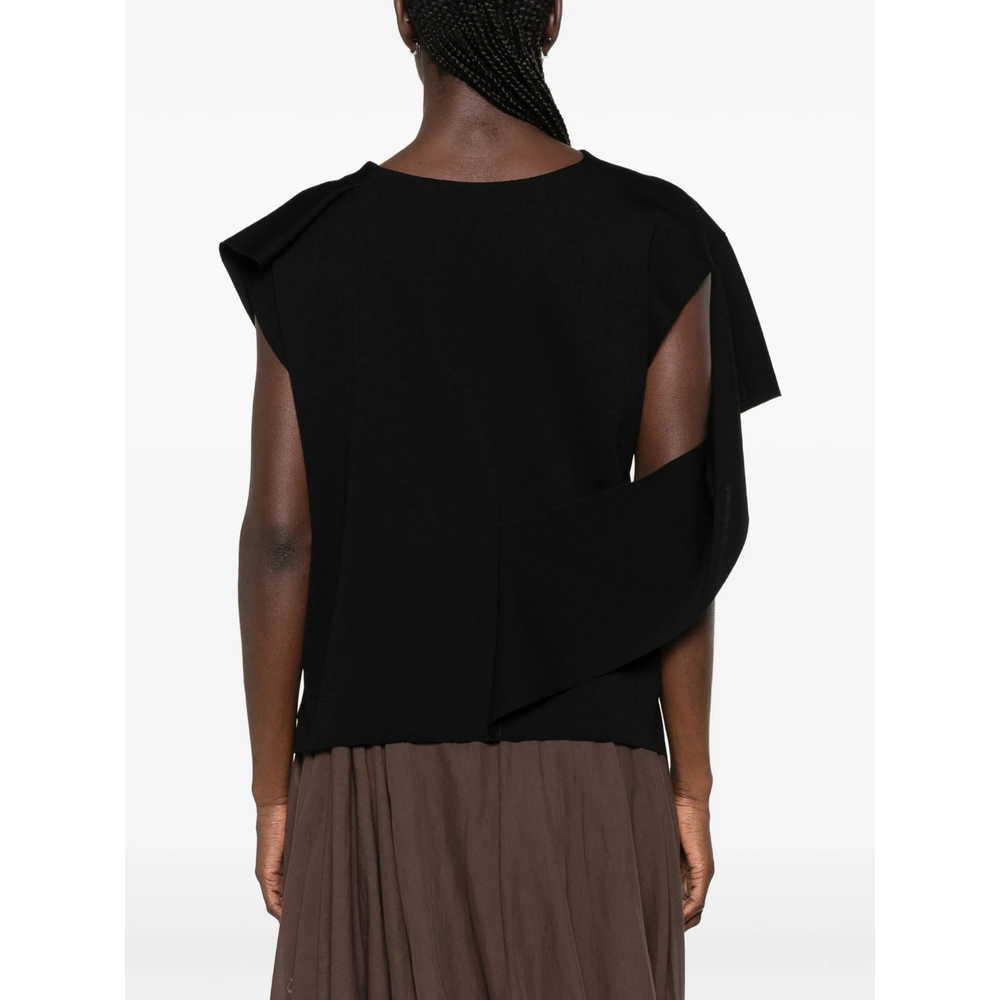 Ac Milan Draped Asymmetric-Sleeve Top