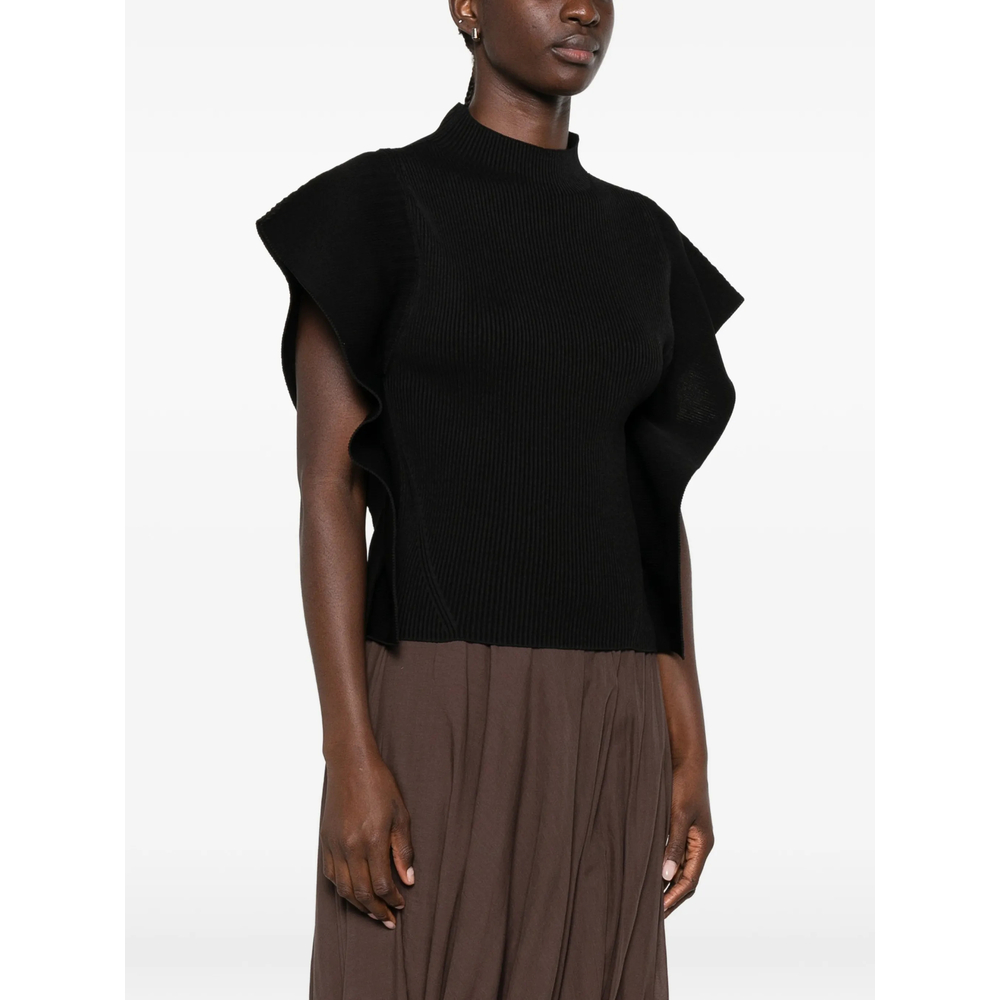 Portrait Ruffled-Sleeves Top