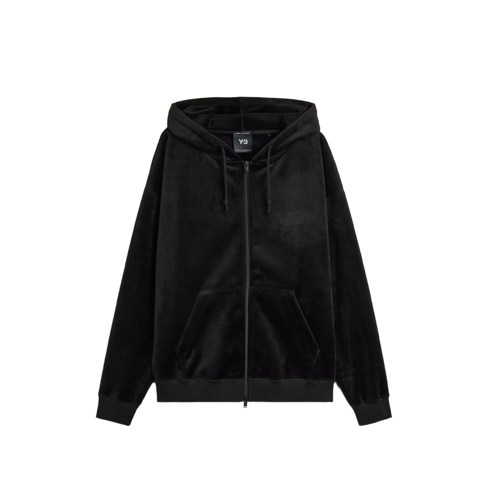 Y-3 Velvet-effect Logo-print Hoodie