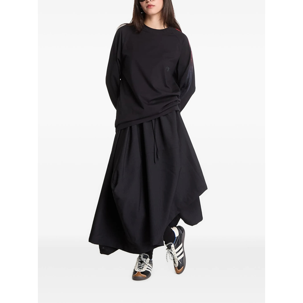 Gradient 3-Stripe Oversized Long Sleeve T-Shirt