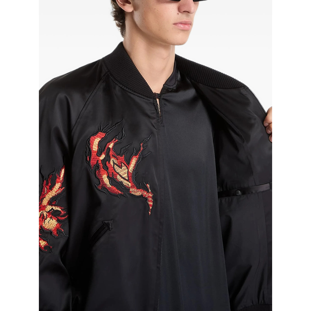 Graphic Satin Souvenir Jacket