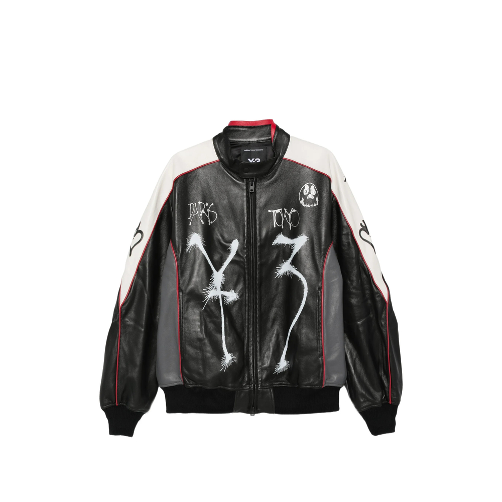 Y-3 Chito Graffiti-print Leather Jacket
