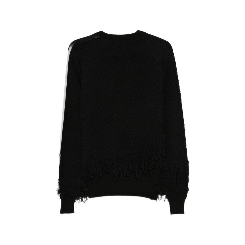 Fringed-Detail Side-Stripe Sweatshirt