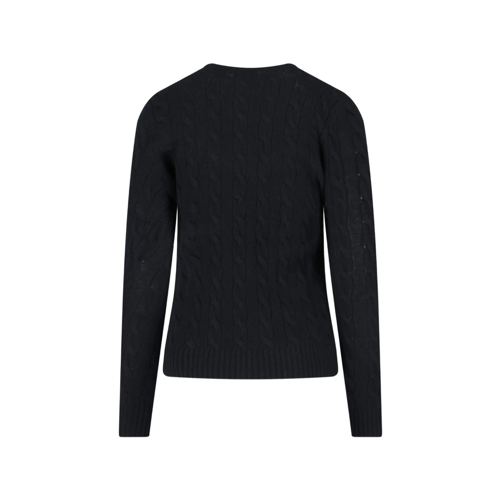 Pony-Motif Cable-Knit Sweater