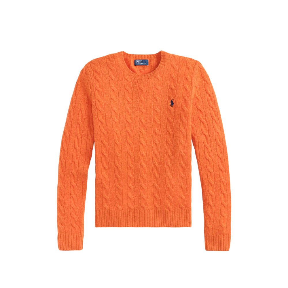 Pony-Embroidered Cable-Knit Sweater