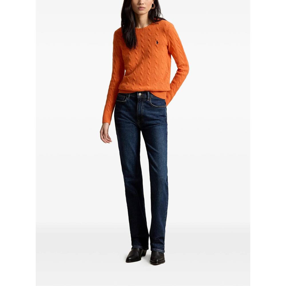Pony-Embroidered Cable-Knit Sweater