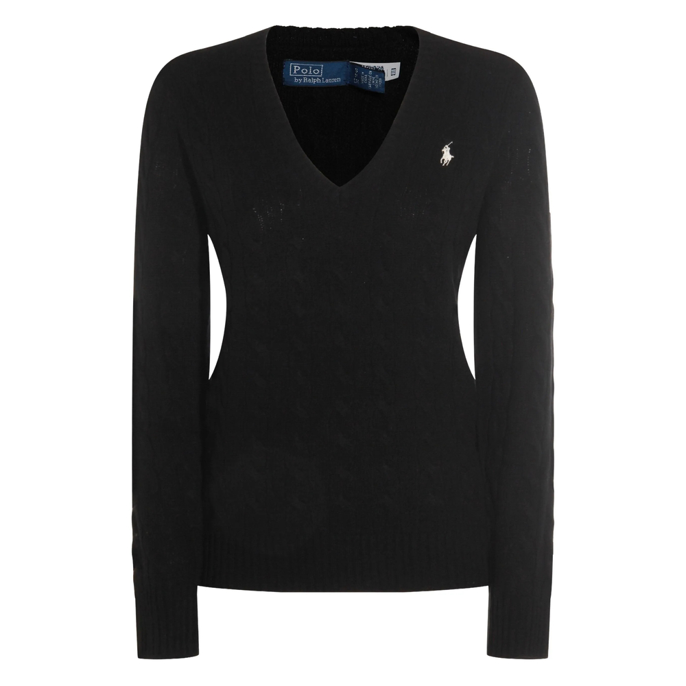 Cable-Knit V-Neck Sweater