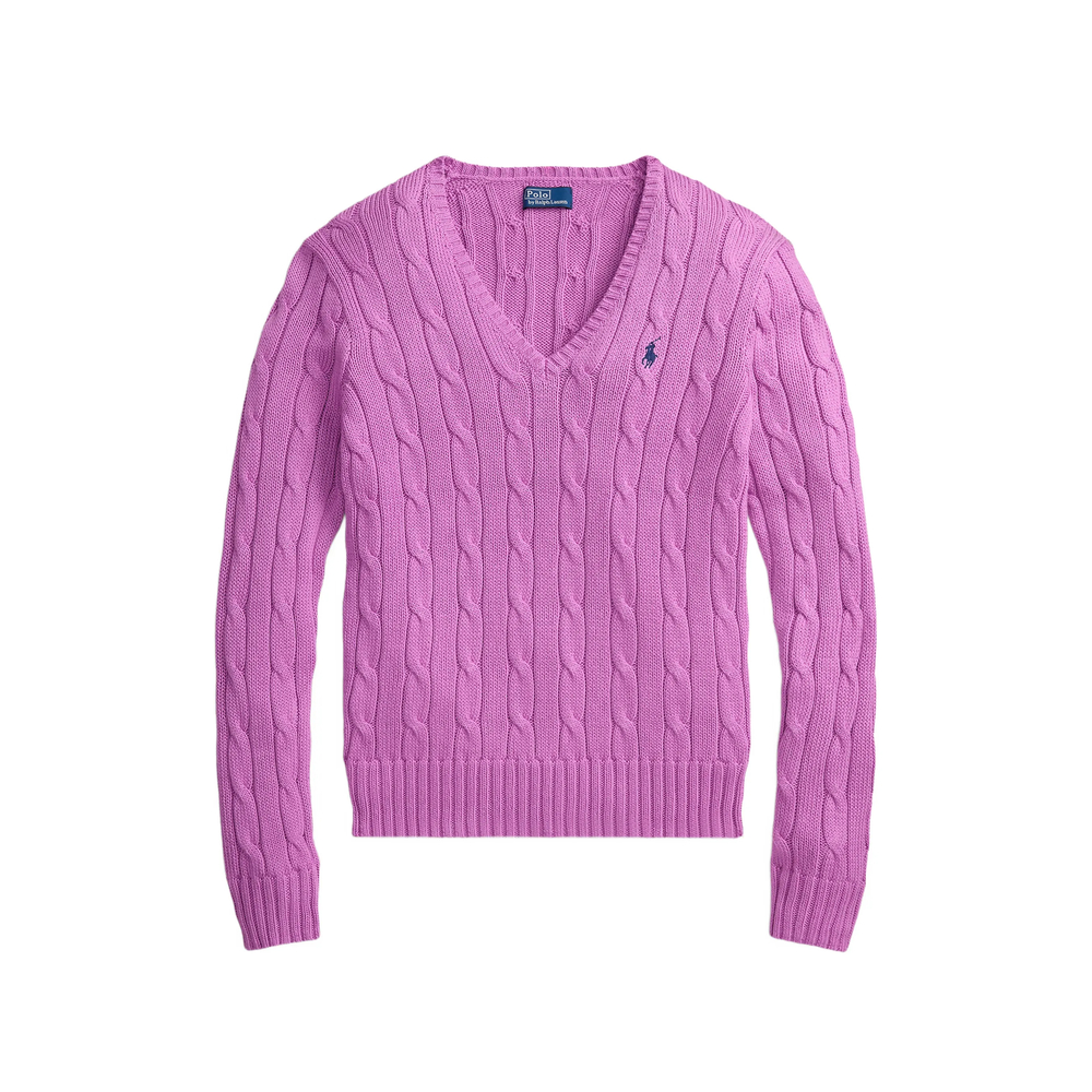 Cable-Knit V-Neck Sweater