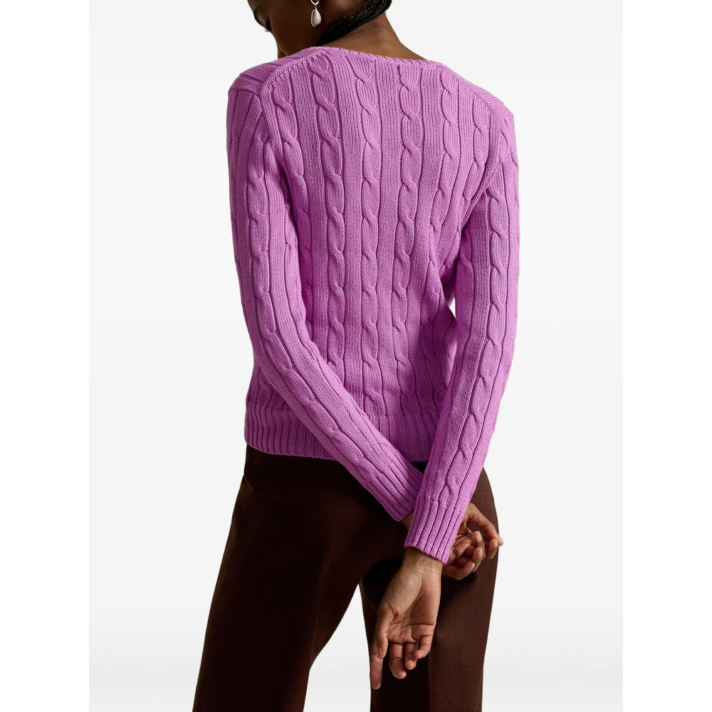 Cable-Knit V-Neck Sweater