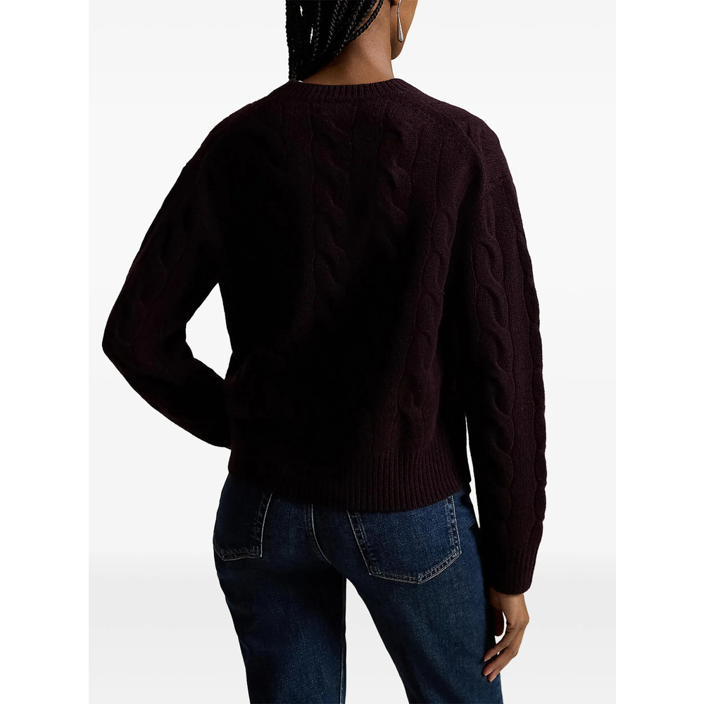 Cable-Knit Embroidered-Logo Sweater