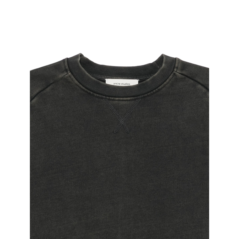 Washed-Effect Panelled Sweater