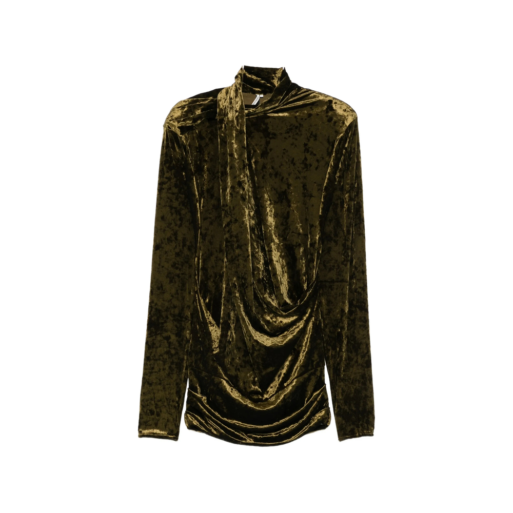 Entire Studios Dalters Crushed-velvet Draped Mini Dress