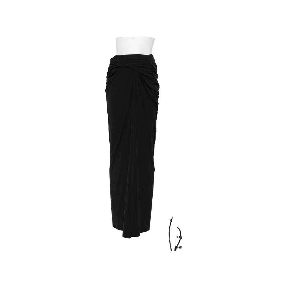 Entire Studios Interlock Ruched Draped Maxi Skirt