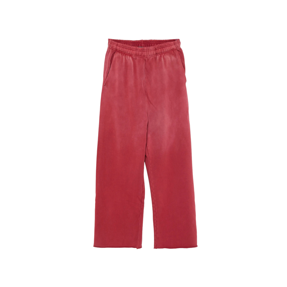 Faded-Wash Raw-Cut Track Pants