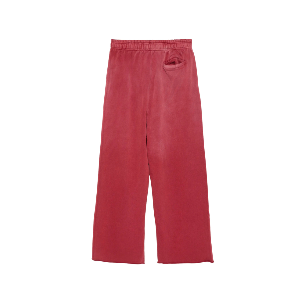 Faded-Wash Raw-Cut Track Pants