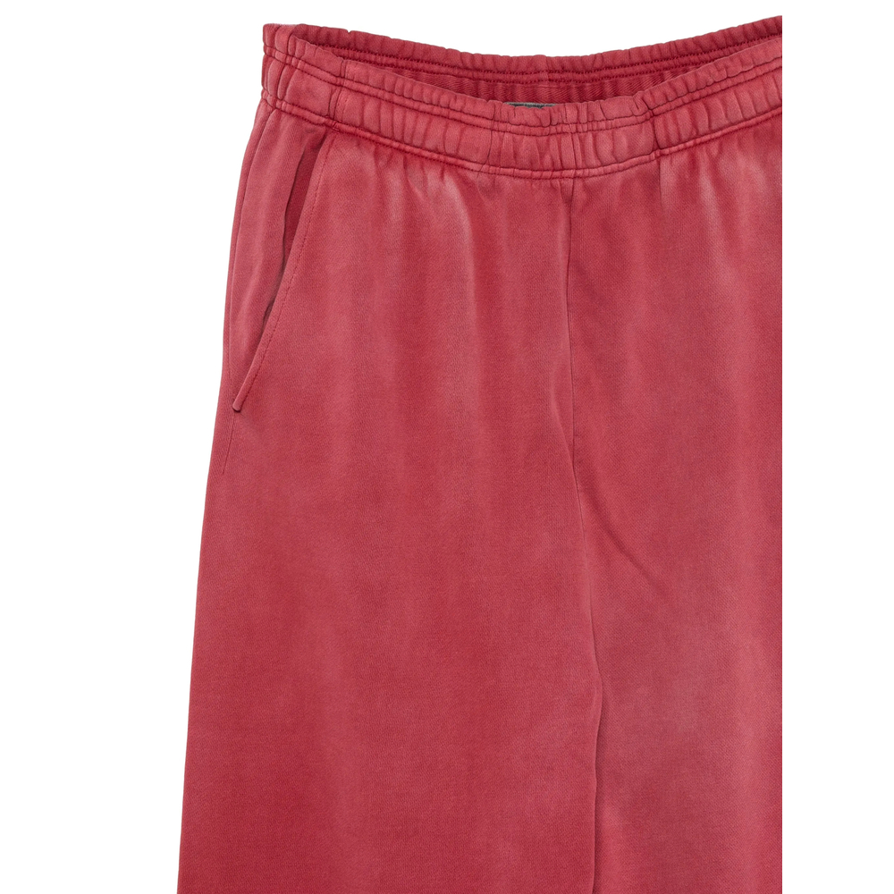 Faded-Wash Raw-Cut Track Pants