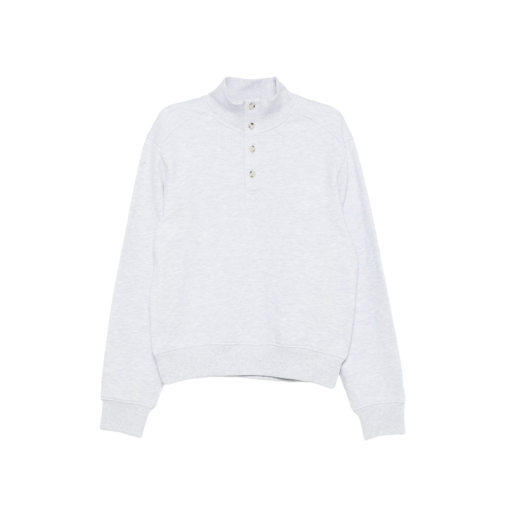 Entire Studios Button-up High-neck Sweatshirt In Grey