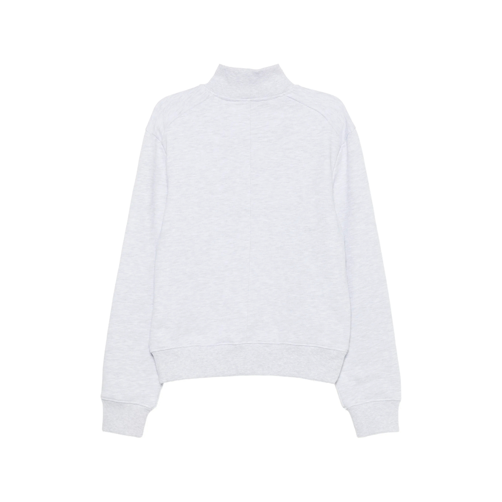 Button-Up High-Neck Sweatshirt