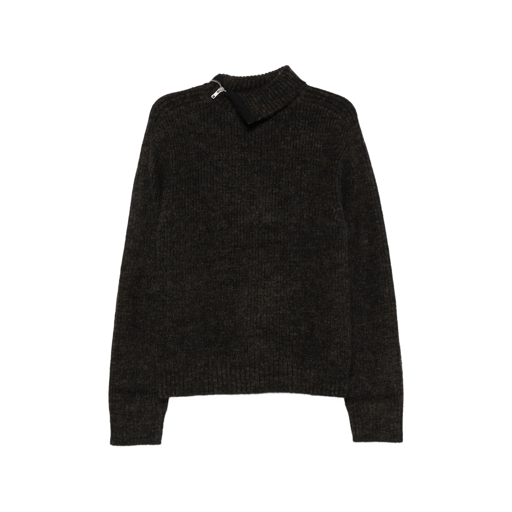 Entire Studios Zip-neck Ribbed Sweater