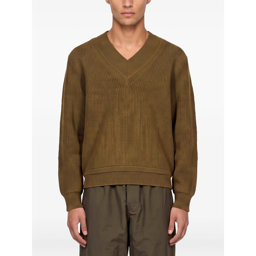 Elbow-Patch V-Neck Sweater