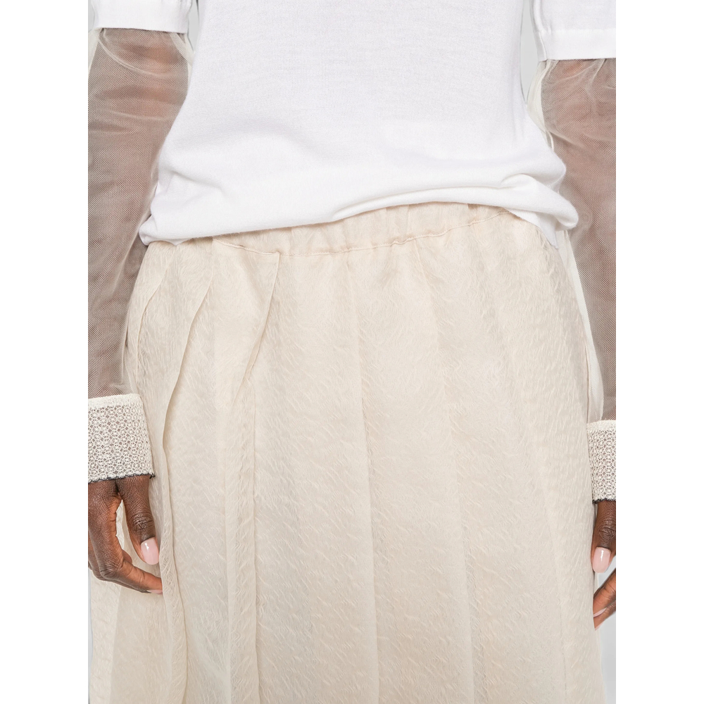 Pleated Semi-Sheer Midi