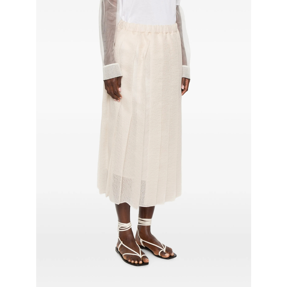 Pleated Semi-Sheer Midi