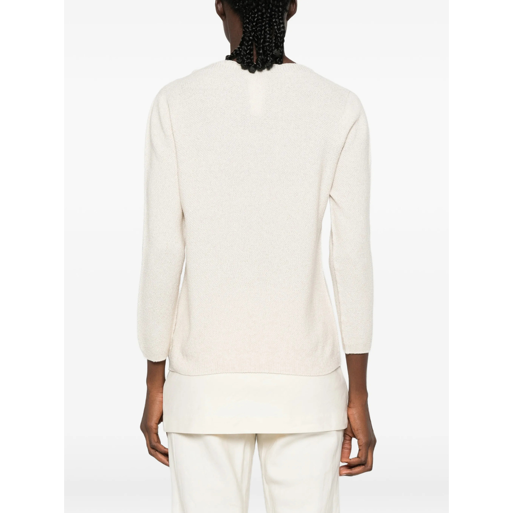 Fine-Knit Three-Quarter-Sleeve Sweater