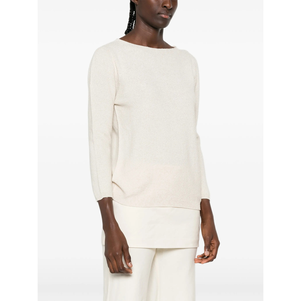 Fine-Knit Three-Quarter-Sleeve Sweater