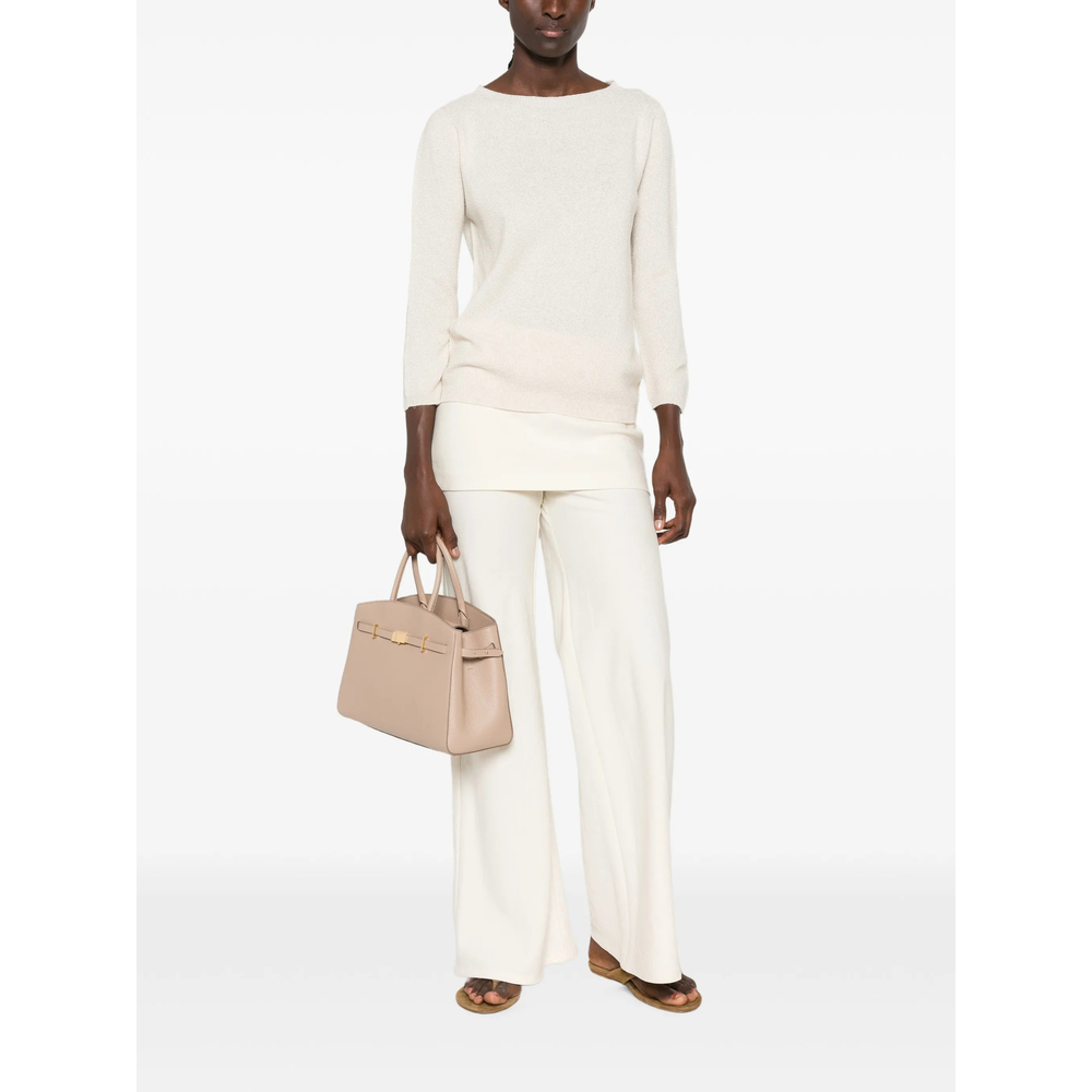 Fine-Knit Three-Quarter-Sleeve Sweater