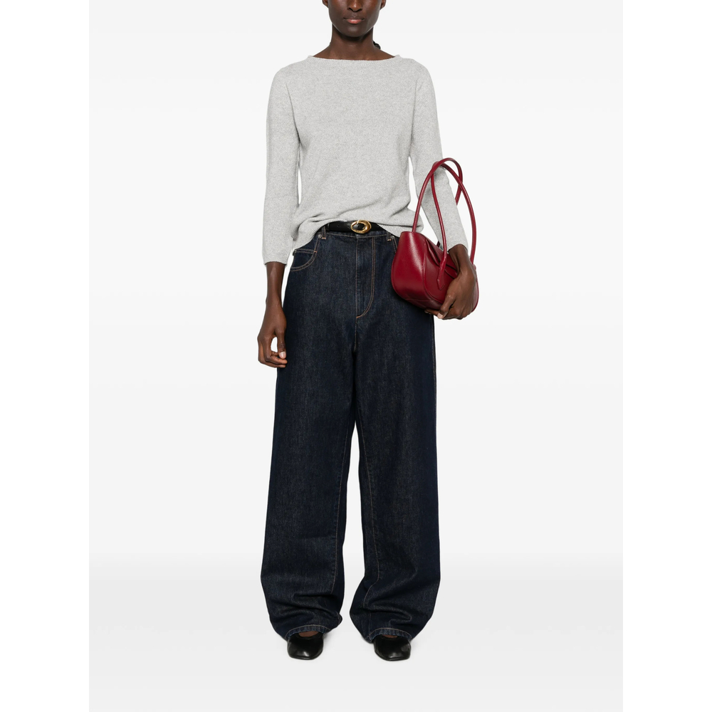 Boat-Neck Three-Quarter-Sleeve Sweater