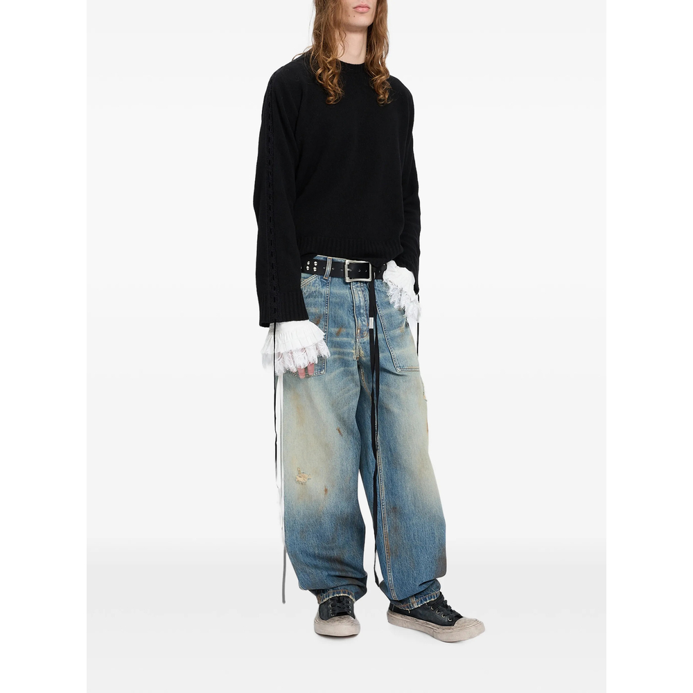 Westy Open-Knit Tie-Fastening Sweater