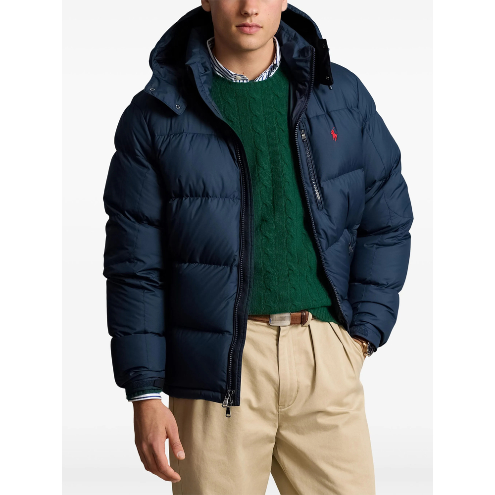 Logo-Embroidered Hooded Coat