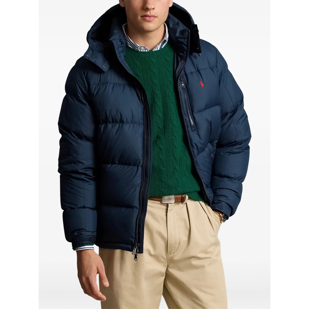 Logo-Embroidered Hooded Coat
