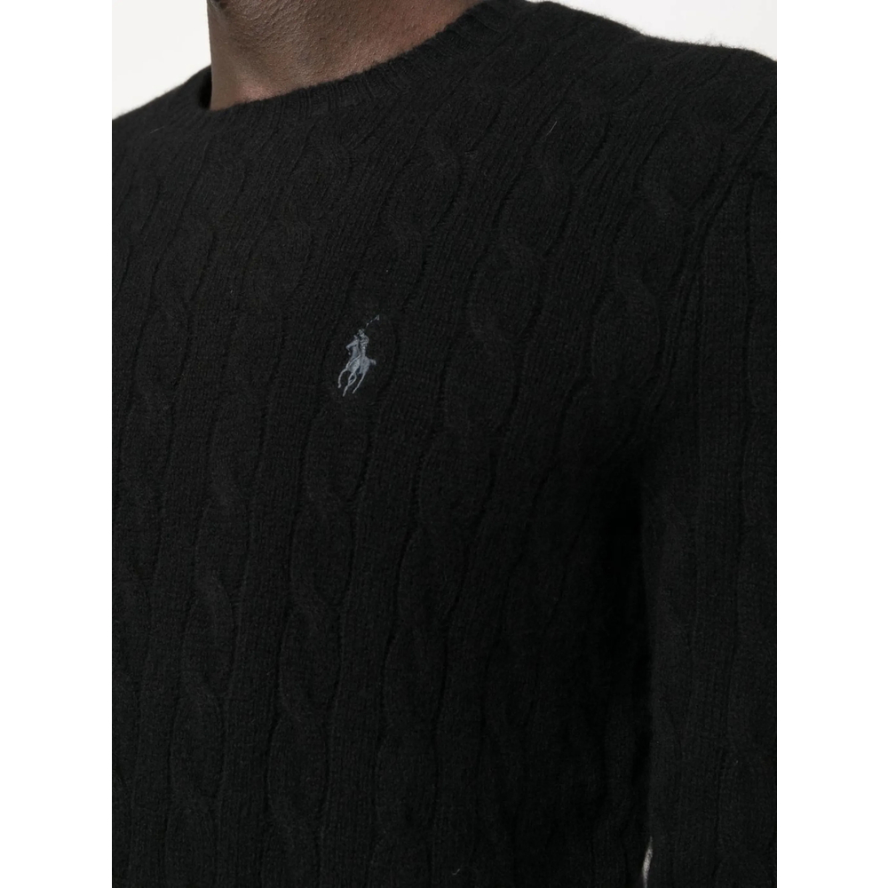 Cable-Knit Logo-Embroidered Sweater