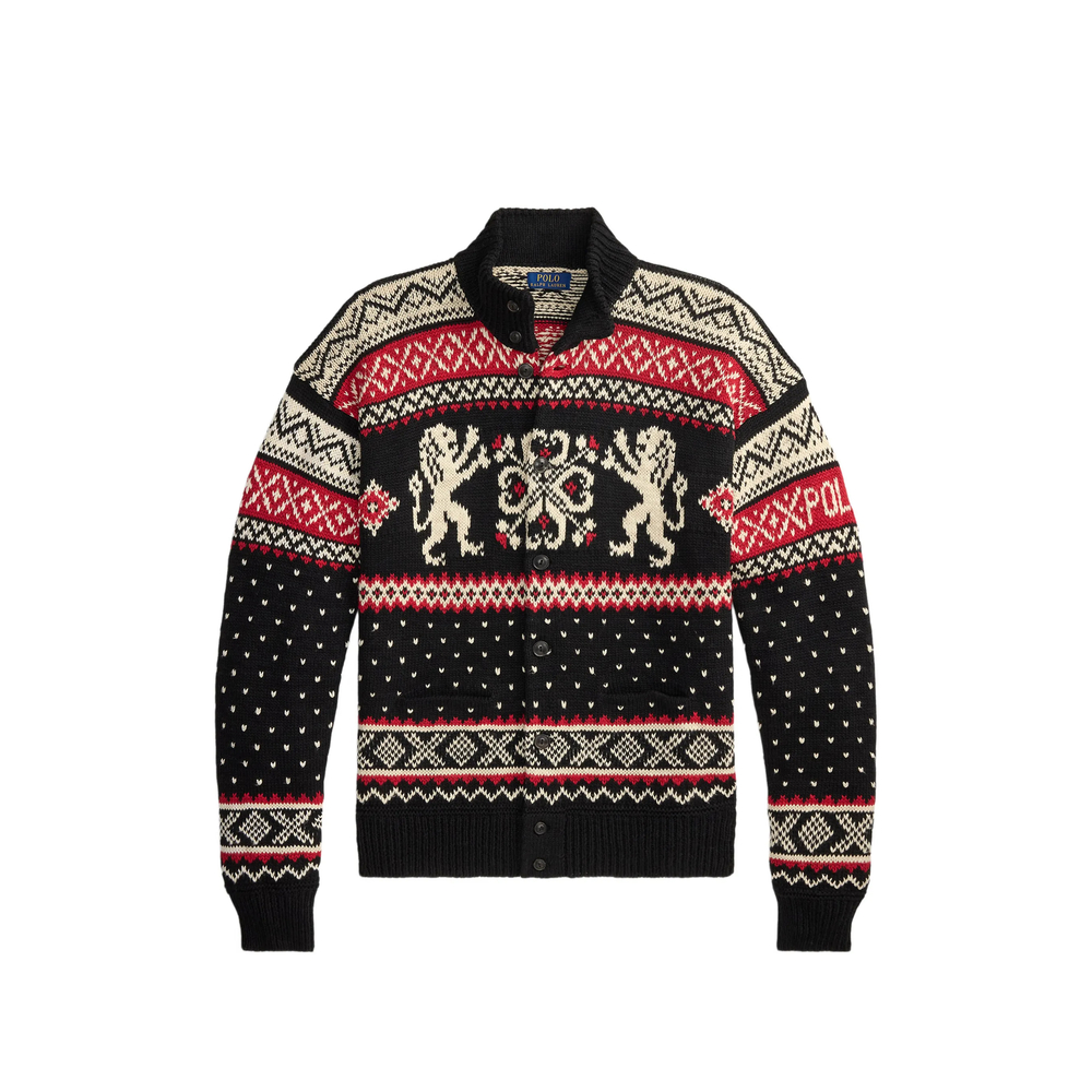 Fair Isle Intarsia-Knit Cardigan