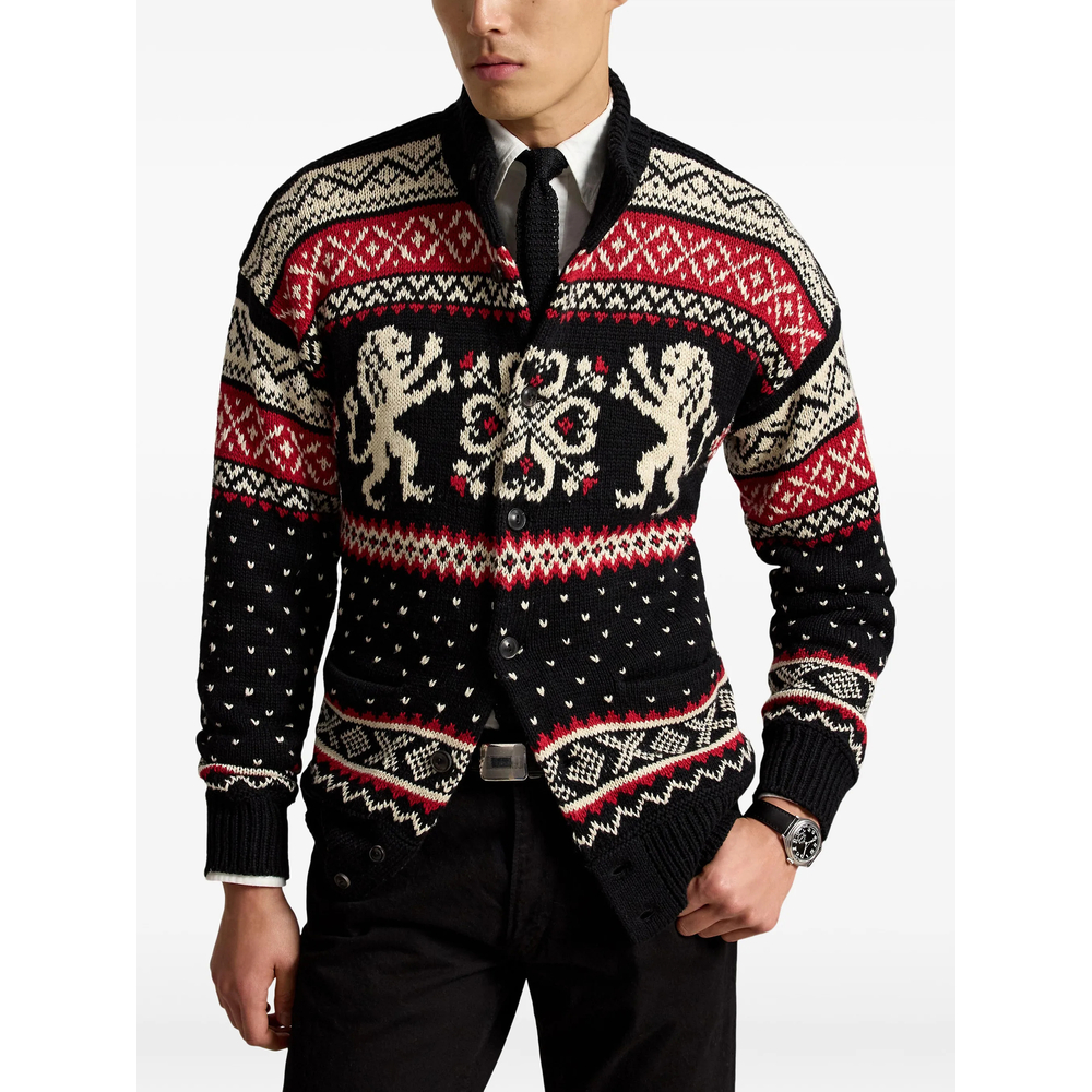 Fair Isle Intarsia-Knit Cardigan