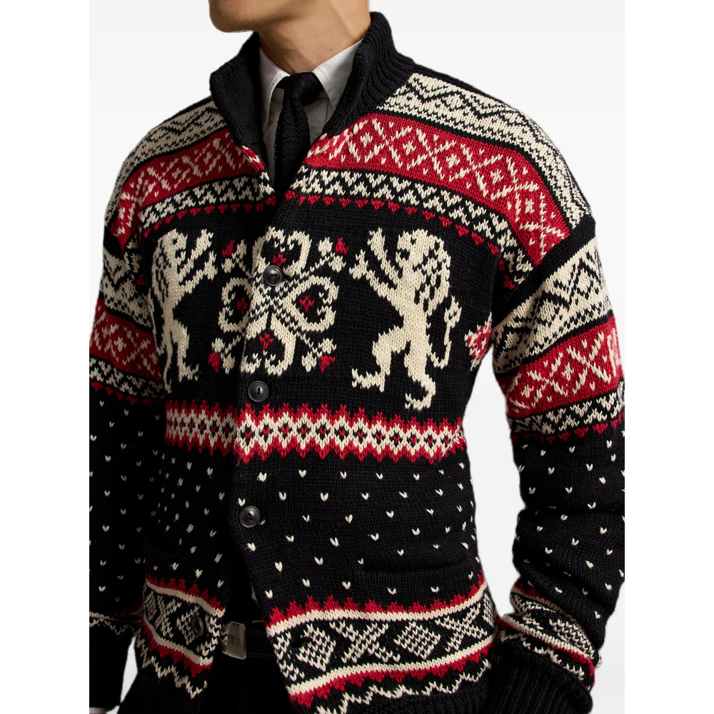 Fair Isle Intarsia-Knit Cardigan